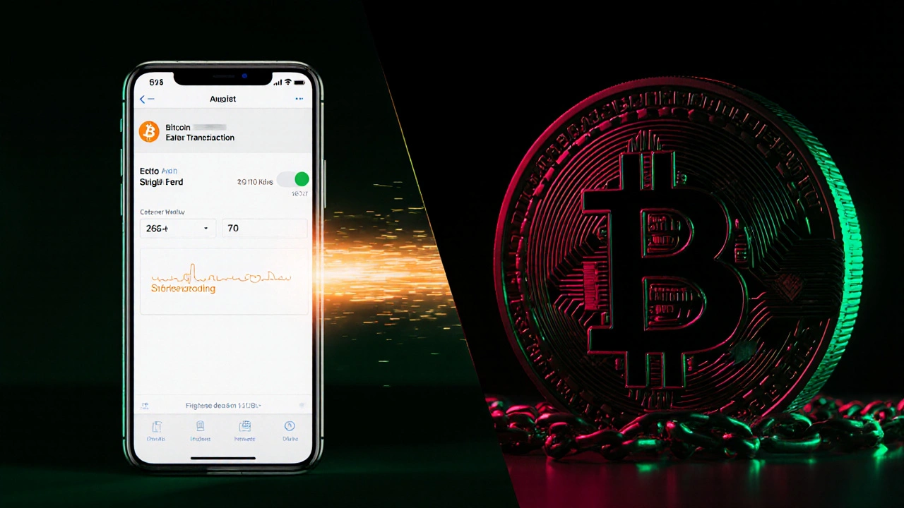 Comparación visual entre una clave ECC pequeña y rápida y una clave RSA grande y lenta en una billetera digital.