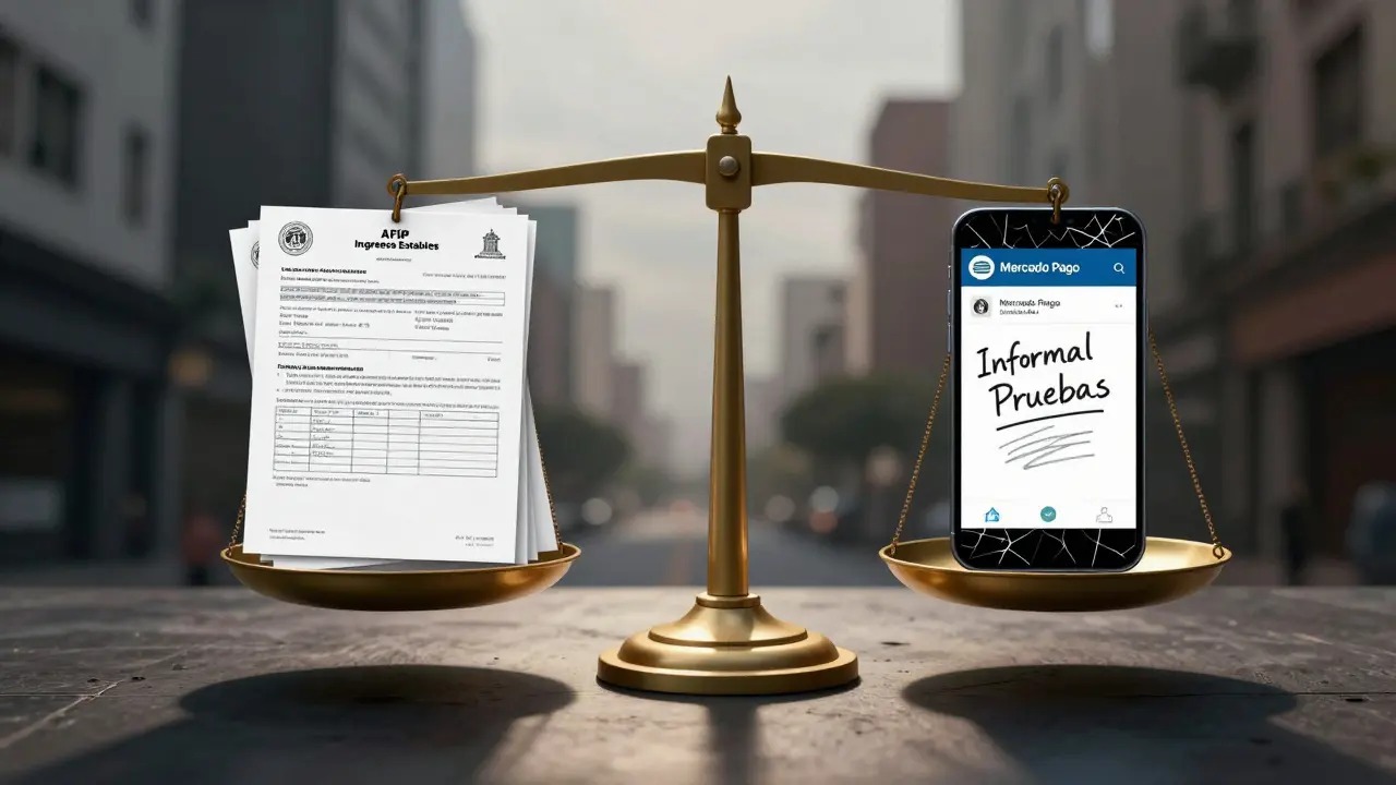 Balanza que compara documentos oficiales con capturas de pantalla informales.