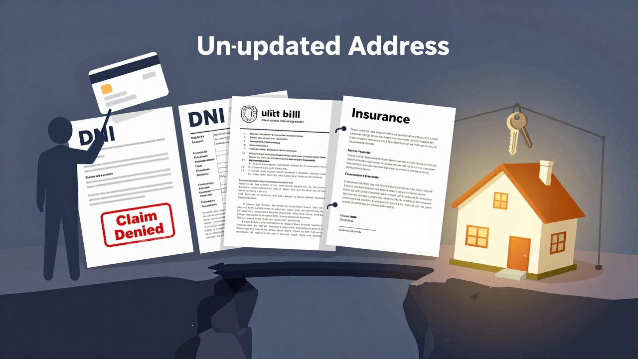 Documentos formando un puente hacia la seguridad, evitando un abismo de problemas por no actualizar datos.