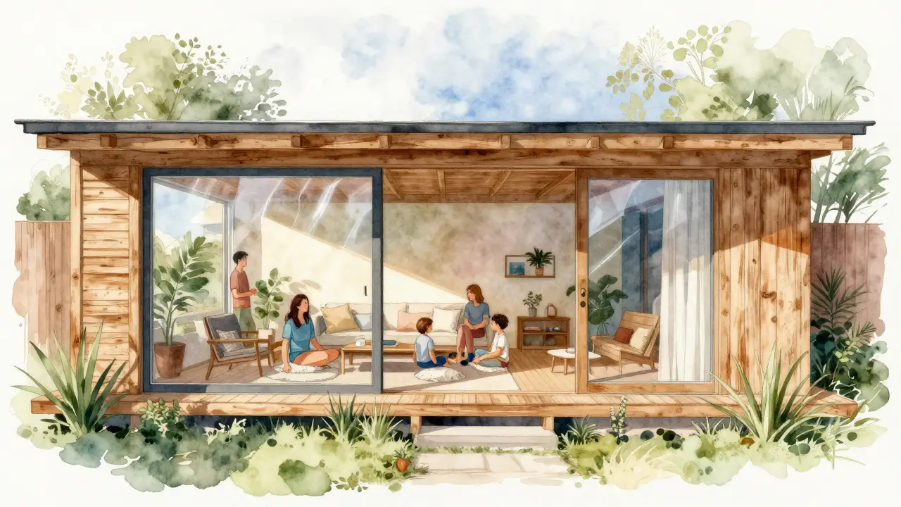 Paneles de madera reciclada en Mendoza mejorando aislamiento térmico.