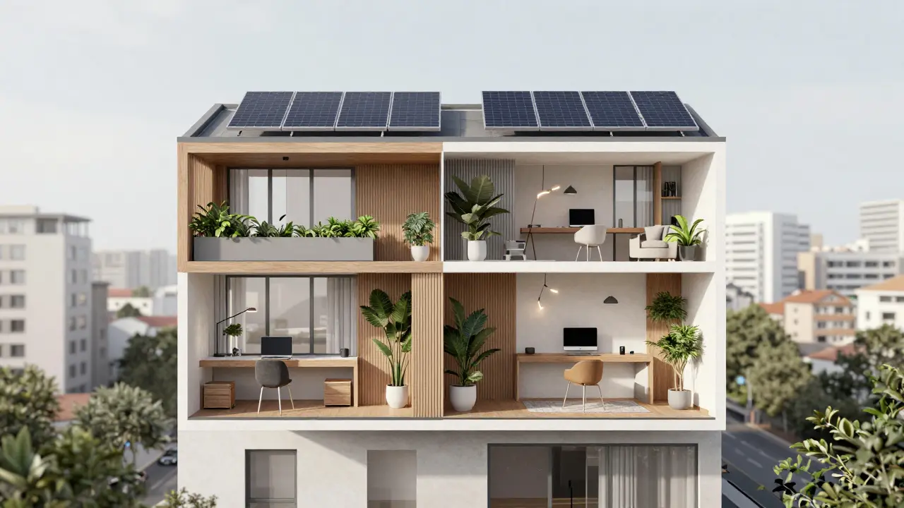 Departamento moderno y sustentable diseñado para nómadas digitales.