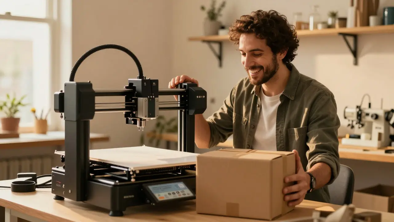 Emprendedor recibiendo maquinaria nueva para hacer crecer su negocio.