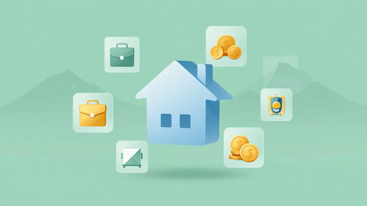 Ilustración abstracta de costos inmobiliarios y planificación financiera