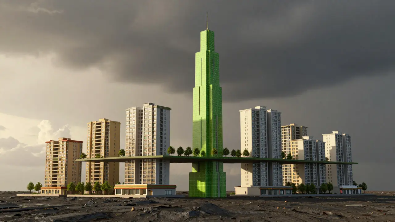 Estructura sólida que representa la diversificación inmobiliaria segura