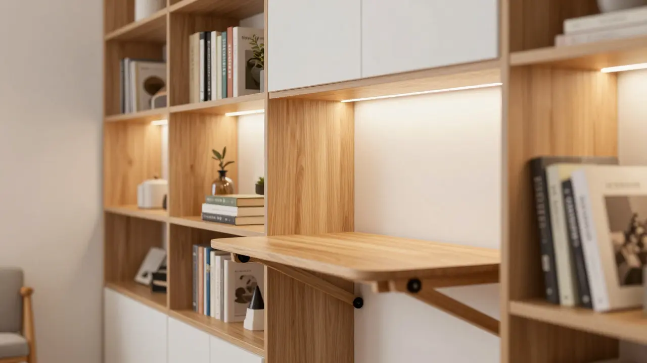 Soluciones de almacenamiento vertical y muebles multifuncionales en espacio reducido