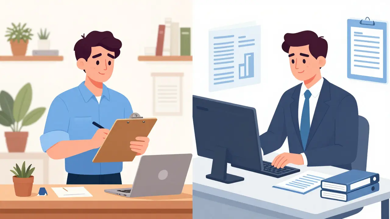 Comparación visual entre administrador vecino y empresa profesional