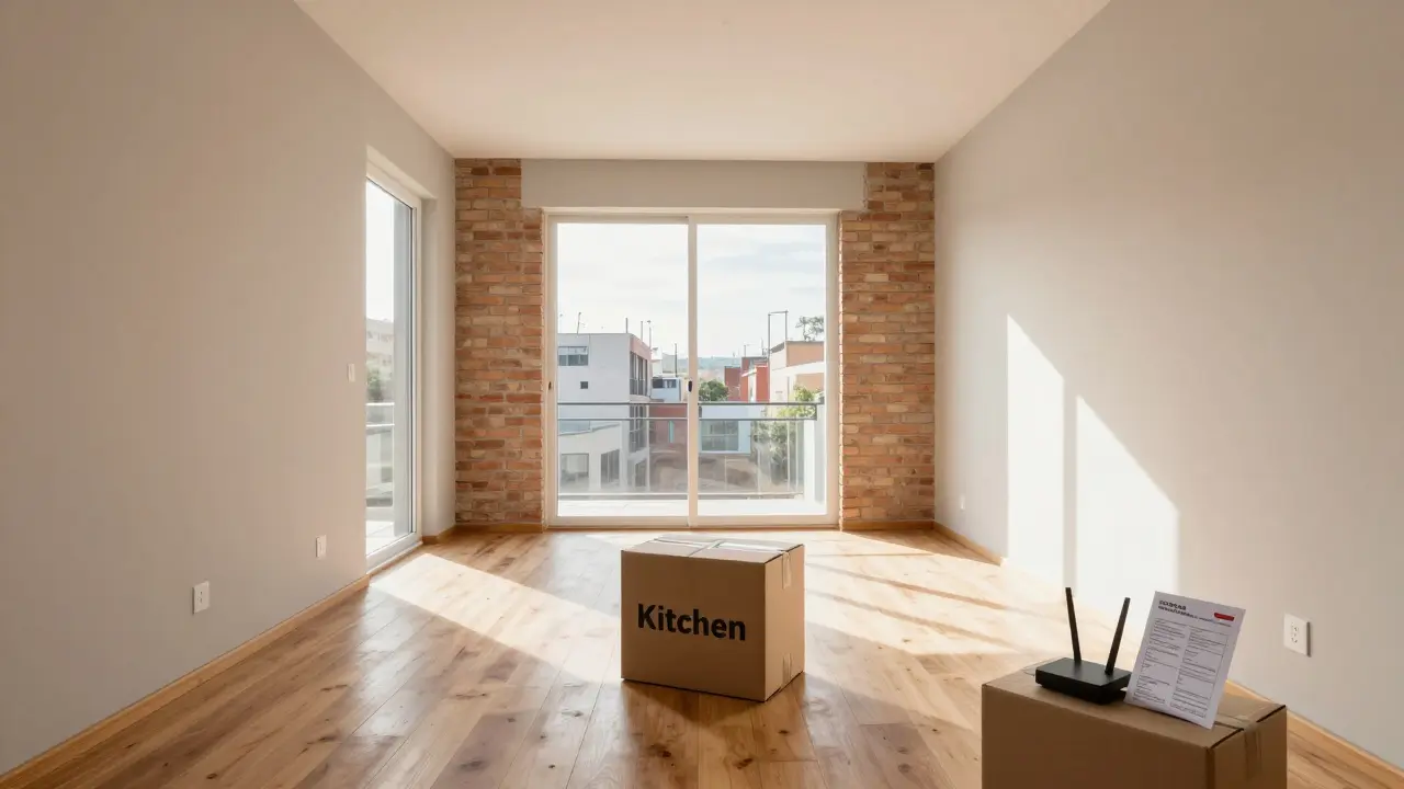 Interior luminoso de apartamento vacío en Mendoza listo para la mudanza