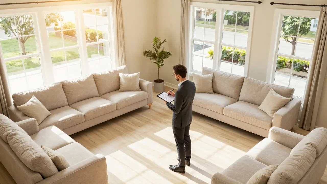 Interior ordenado y luminoso preparado para una tasación inmobiliaria