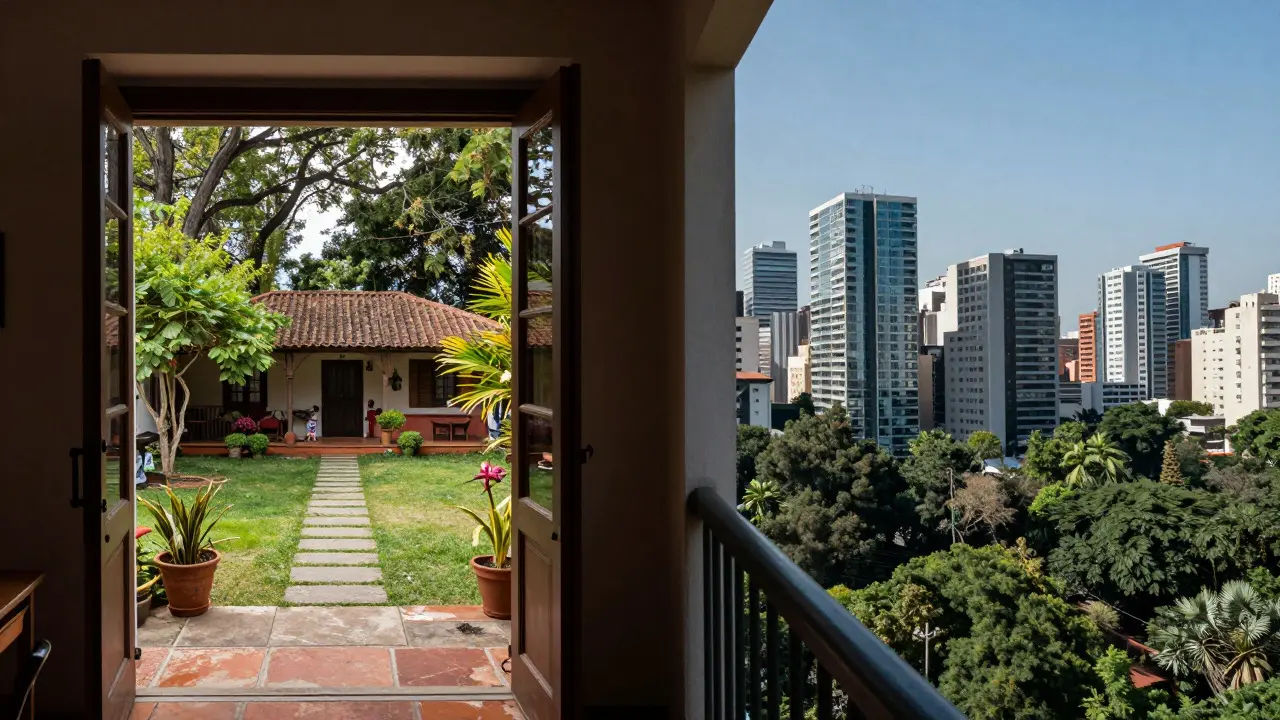 Contraste visual entre vida tradicional y moderna en Buenos Aires