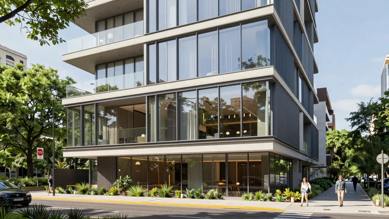 Edificio moderno de lujo en Palermo Chico junto al bosque