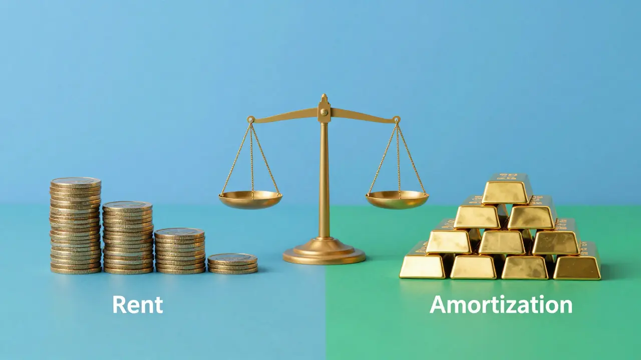 Ilustración conceptual de ahorro y amortización para compra de vivienda