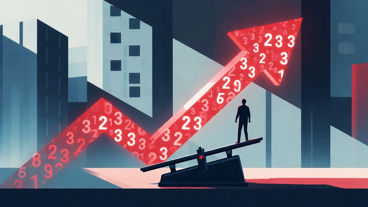 Ilustración conceptual de la inflación superando el salario